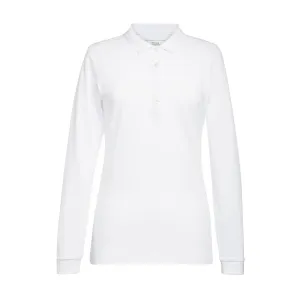 BA141-XXL Brook Taverner Anna Womens Long Sleeve Polo Shirt White Size XXL