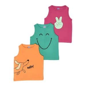 Baby Boy Smile Vest- Pack of 3