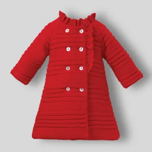 Baby Girl Knitted Coat - Red - Sarah Louise 008154