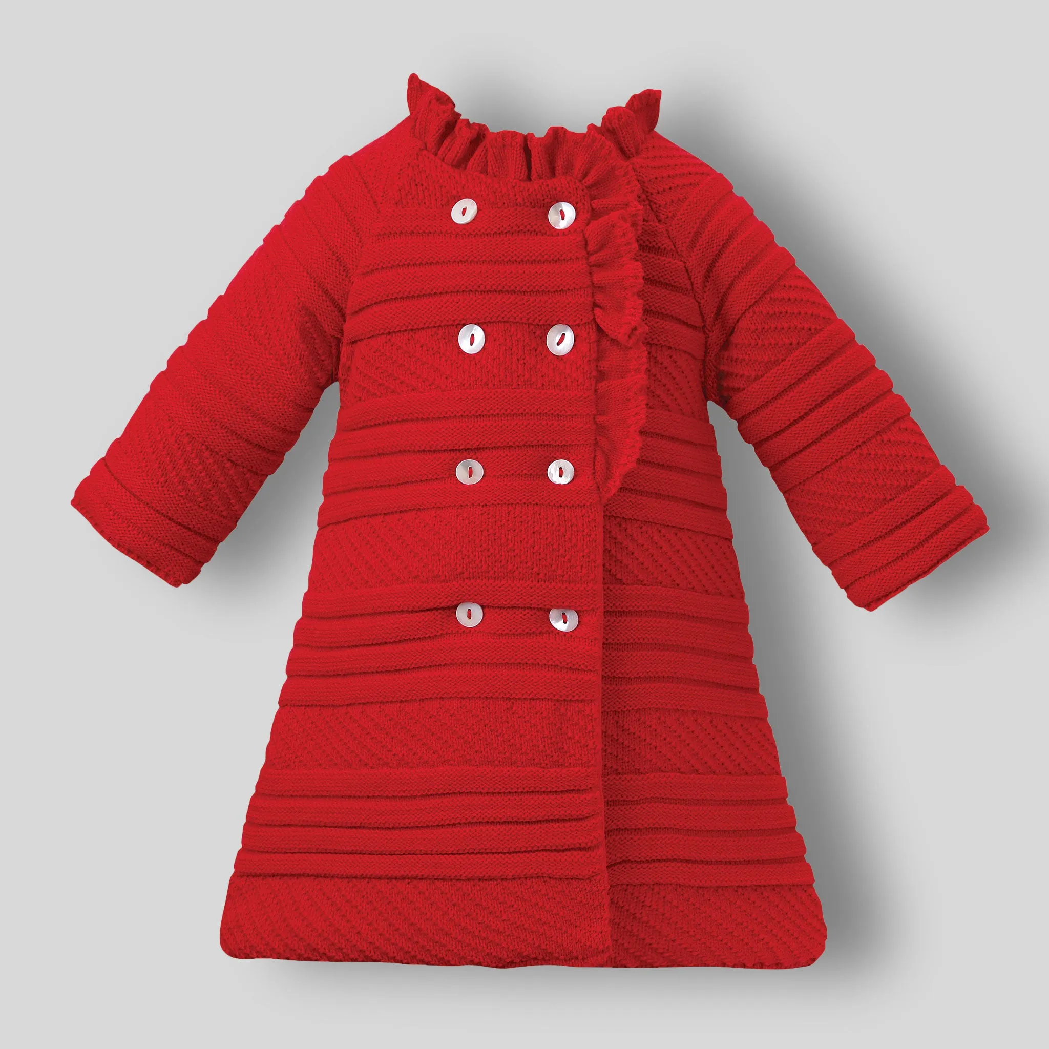 Baby Girl Knitted Coat - Red - Sarah Louise 008154