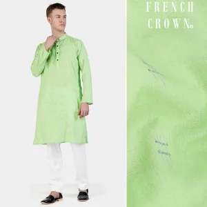 Beryl Green Dobby Textured Premium Giza Cotton Kurta Set