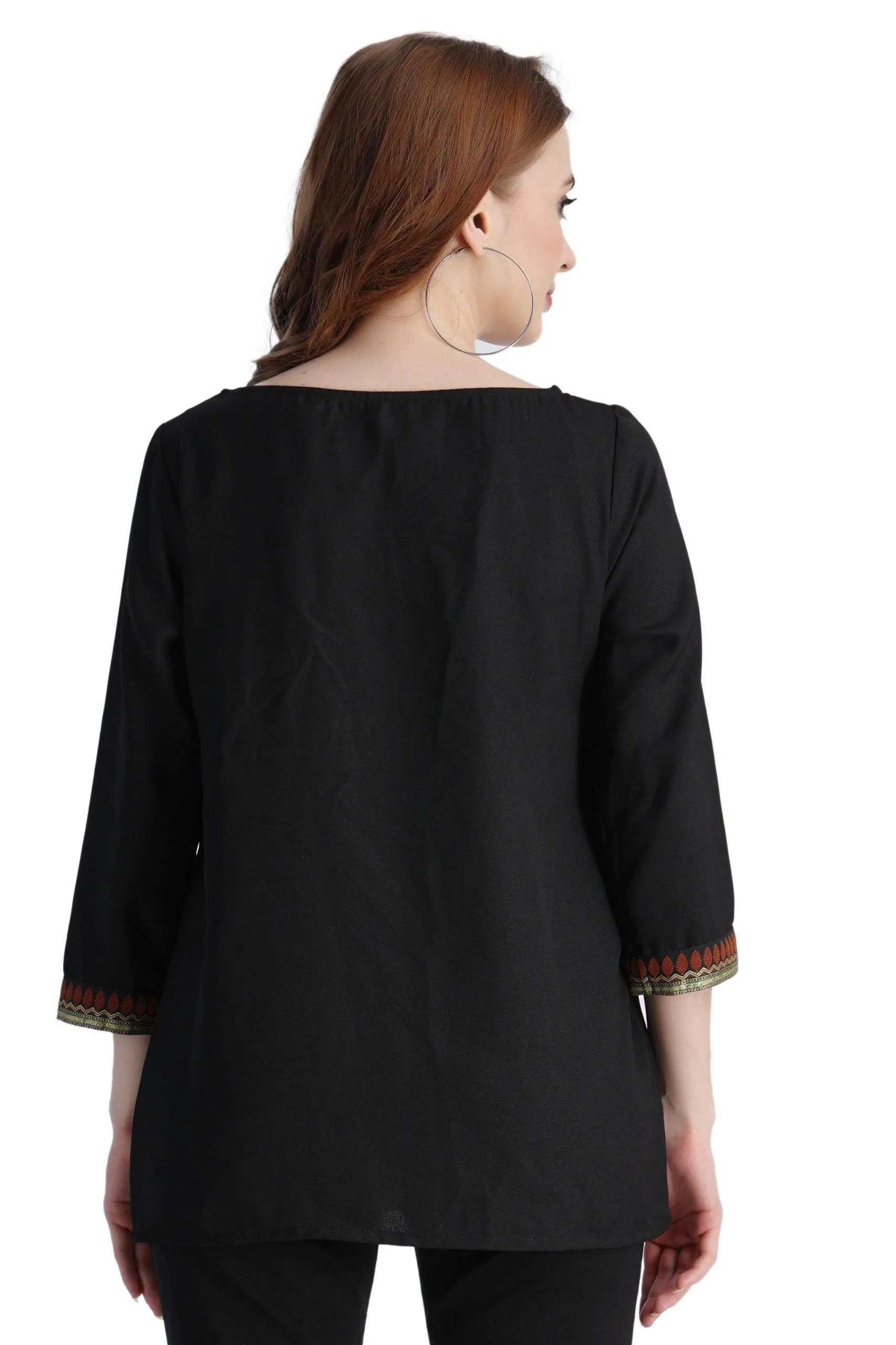 Black Solid Top with Lurex