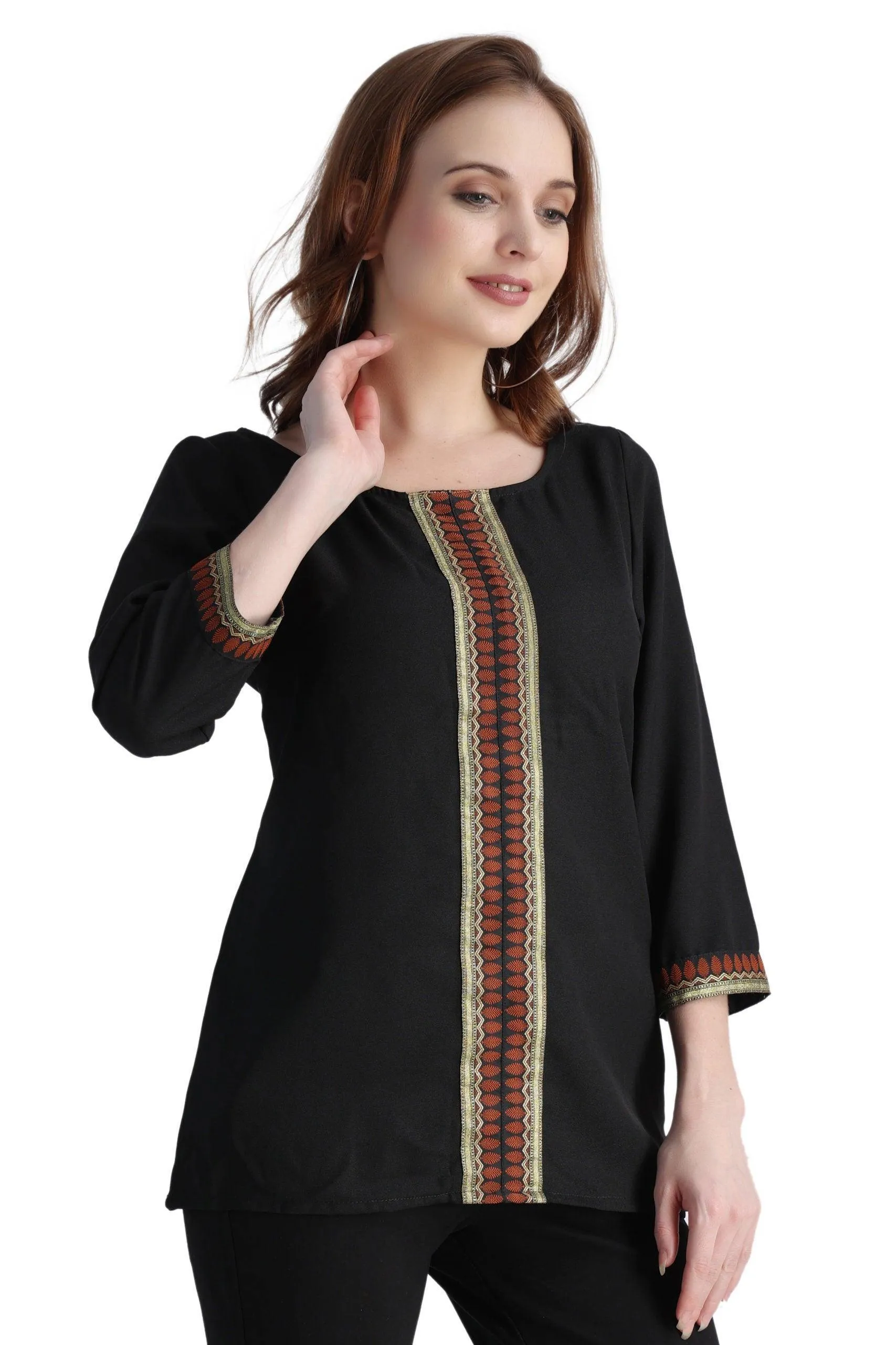 Black Solid Top with Lurex