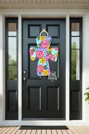 Blue Lines Cross Large Door Hanger