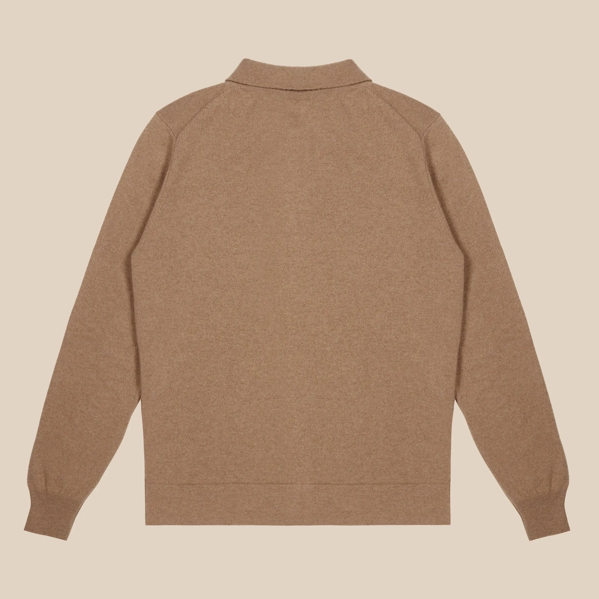 Cashmere shirt cardigan in camel