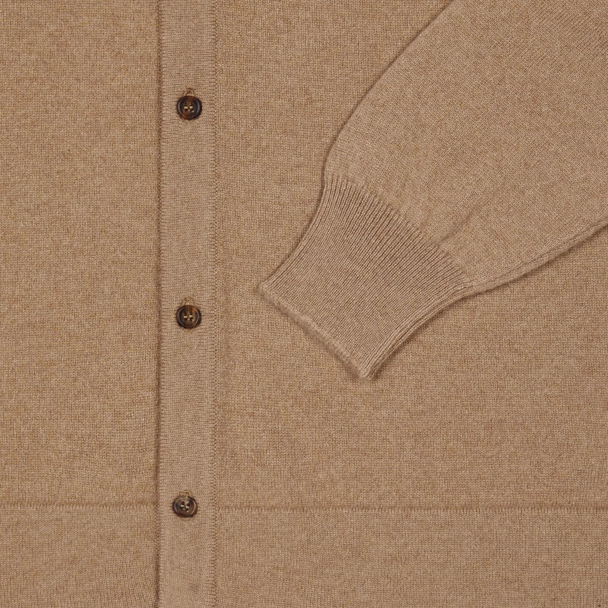 Cashmere shirt cardigan in camel