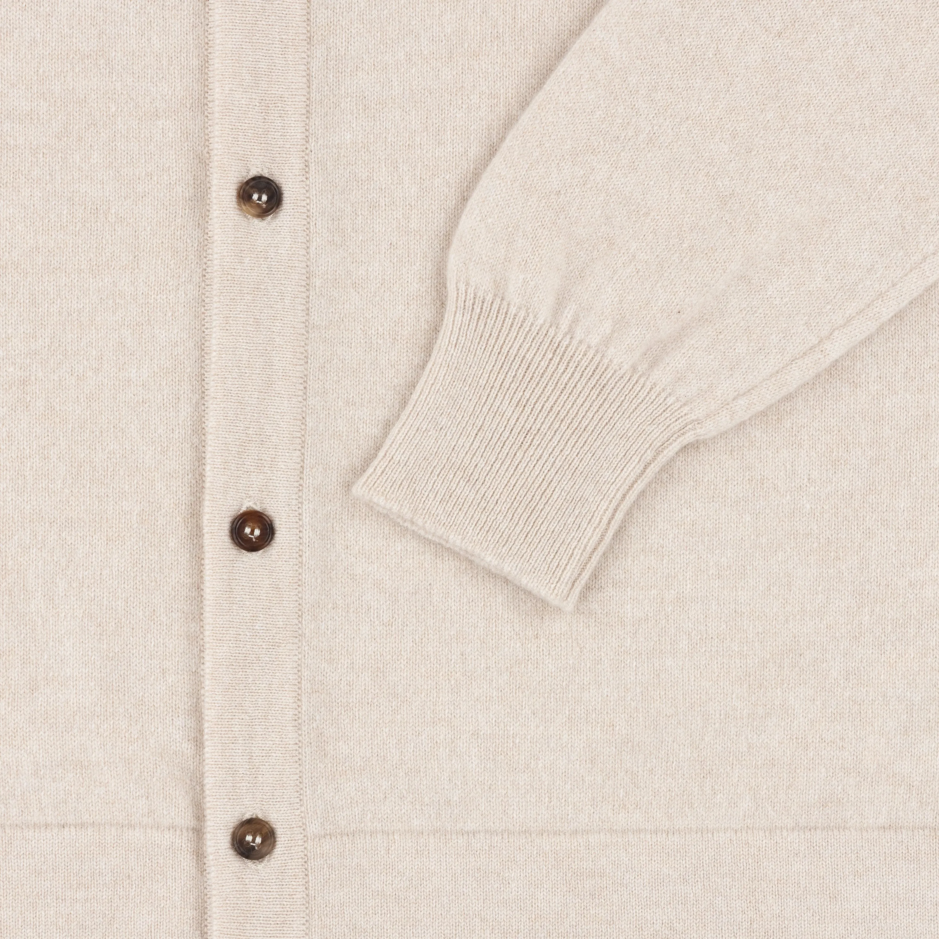 Cashmere shirt cardigan in oatmeal
