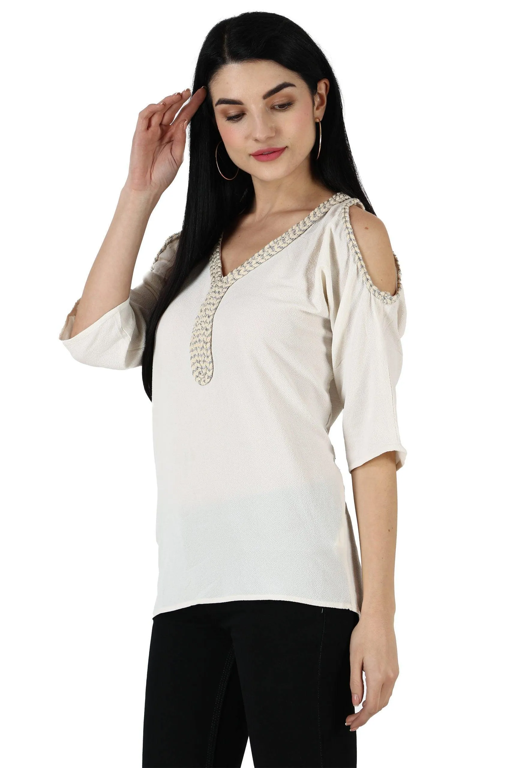 Cream Solid Top
