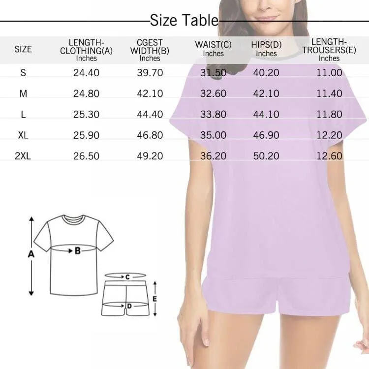 Custom Womens Christmas Pajamas Loungewear Personalized Face Christmas Tree Women's Short Pajama Set