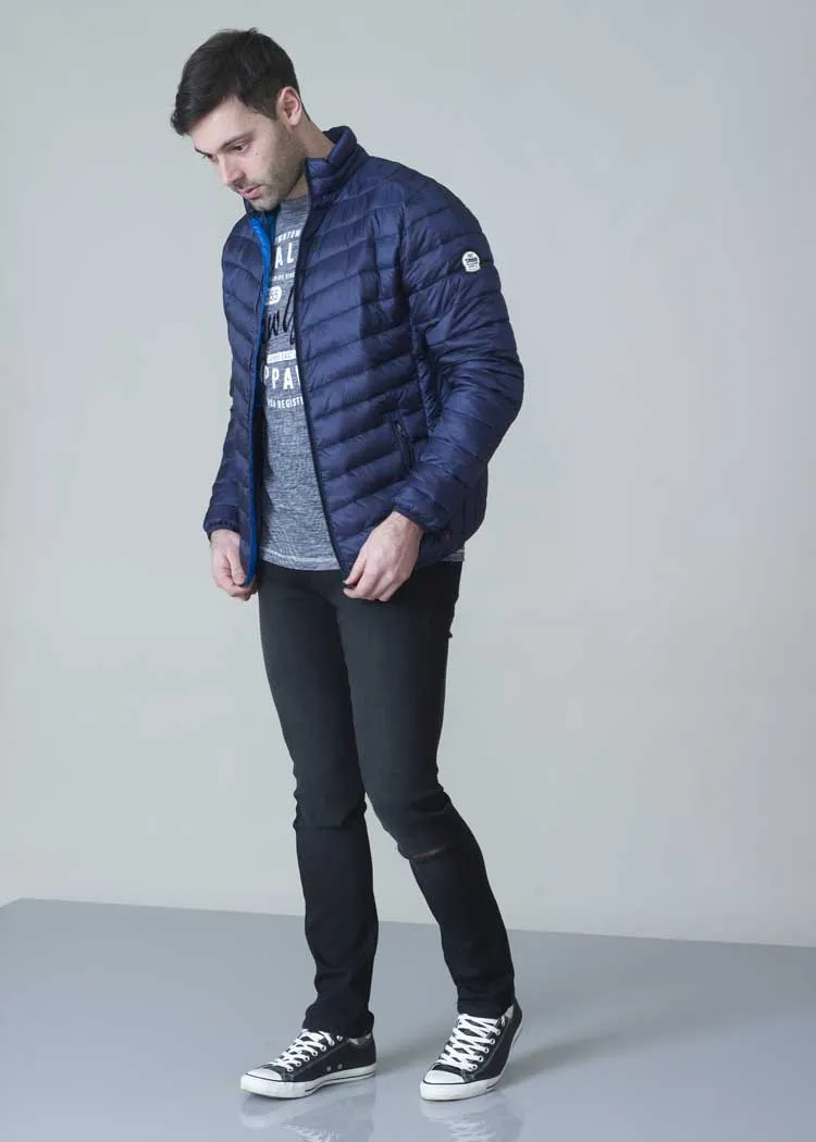 D555 Duke Bastian Faux Down Round Neck Puffa Jacket K