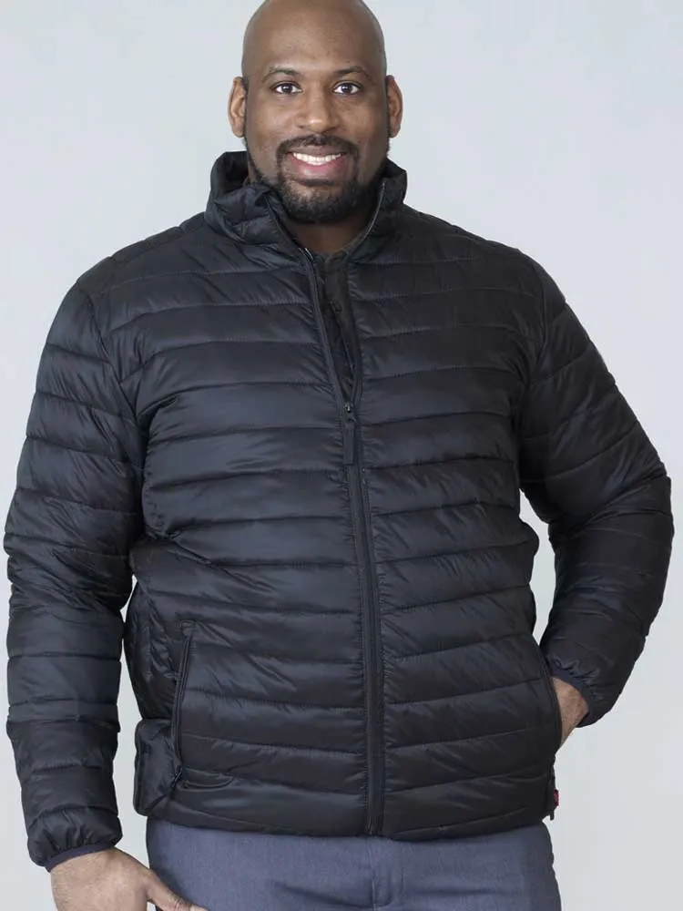 D555 Duke Bastian Faux Down Round Neck Puffa Jacket K