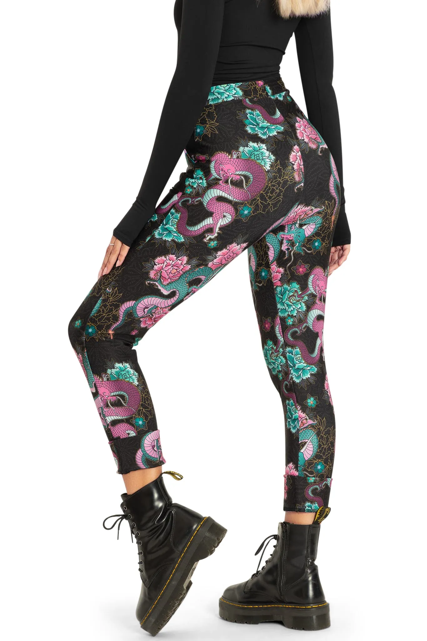 Dragon Bouquet Cuffed Pants