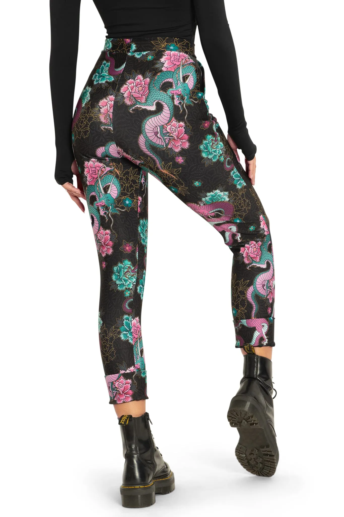 Dragon Bouquet Cuffed Pants