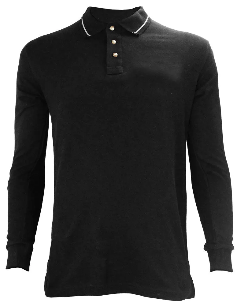 First Class Long Sleeve Polycotton Tactical Stripe Polo Shirts