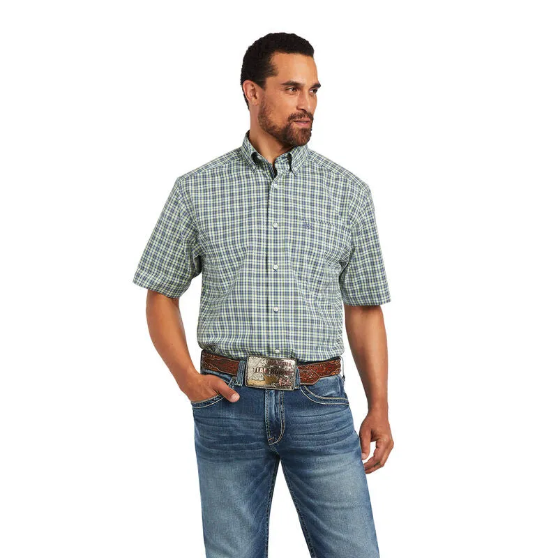 Green Plaid Ariat Mens Pro Series Barrett Classic Fit Green Mens Shirt