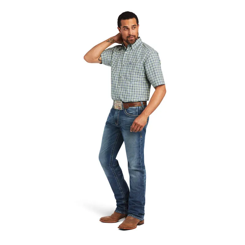 Green Plaid Ariat Mens Pro Series Barrett Classic Fit Green Mens Shirt