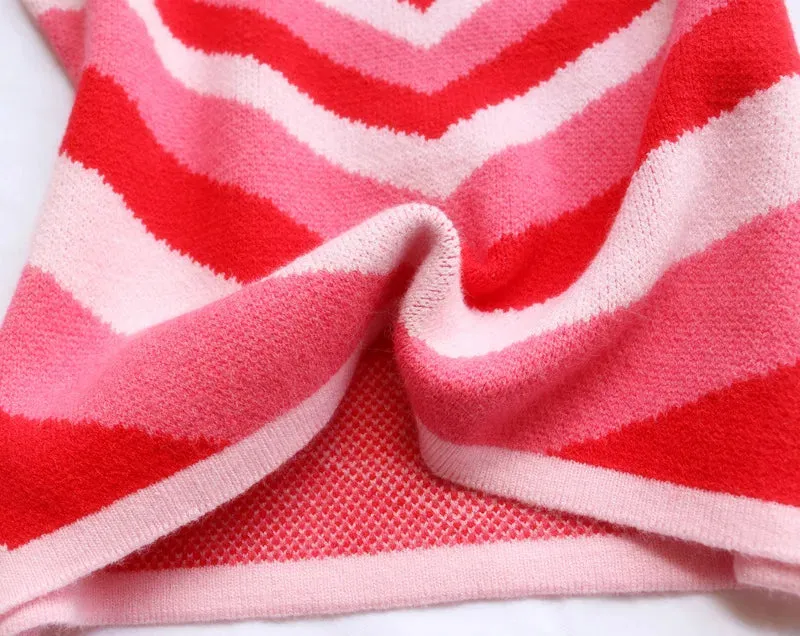 Heart Striped Turtleneck Jumpers and Vests