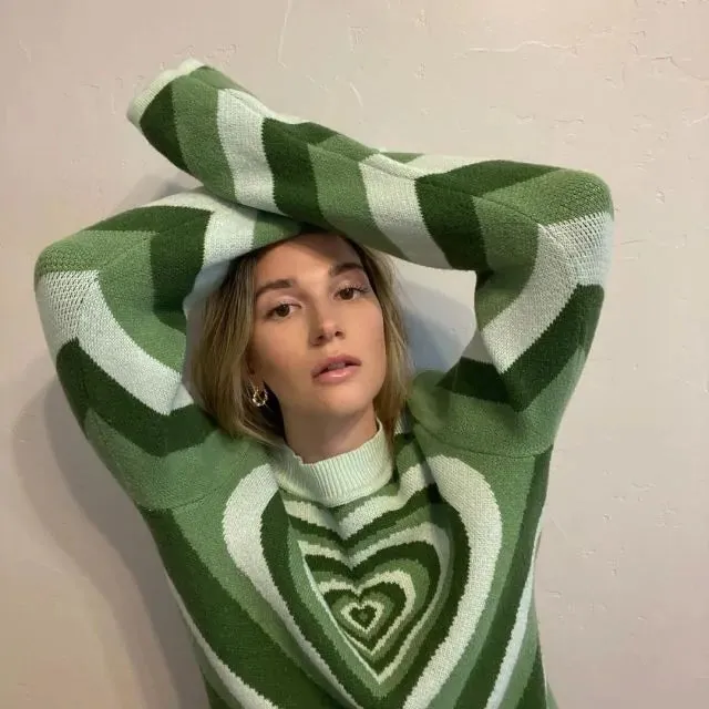 Heart Striped Turtleneck Jumpers and Vests