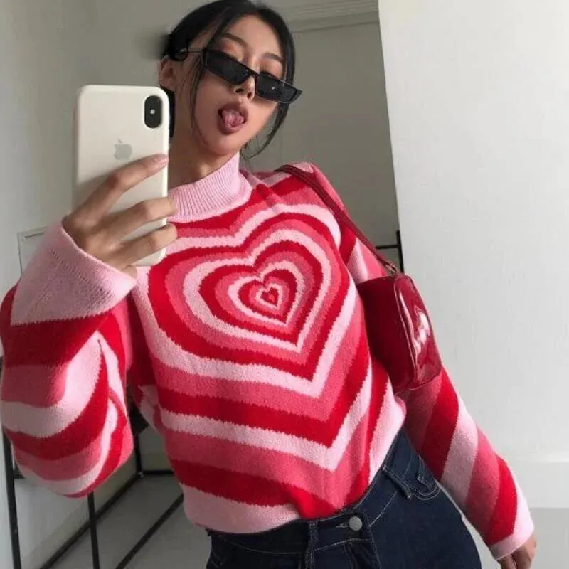 Heart Striped Turtleneck Jumpers and Vests