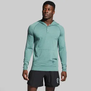 Heritage Henley Hoodie (Dark Emerald)
