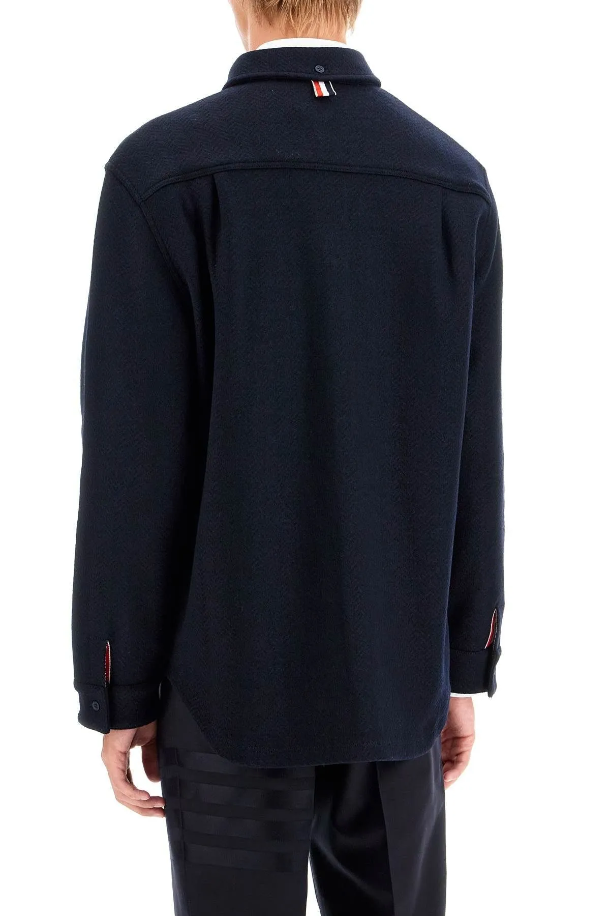 HERRINGBONE WOOL BLEND OVERSHIRT