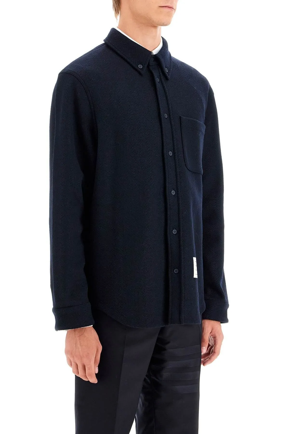 HERRINGBONE WOOL BLEND OVERSHIRT