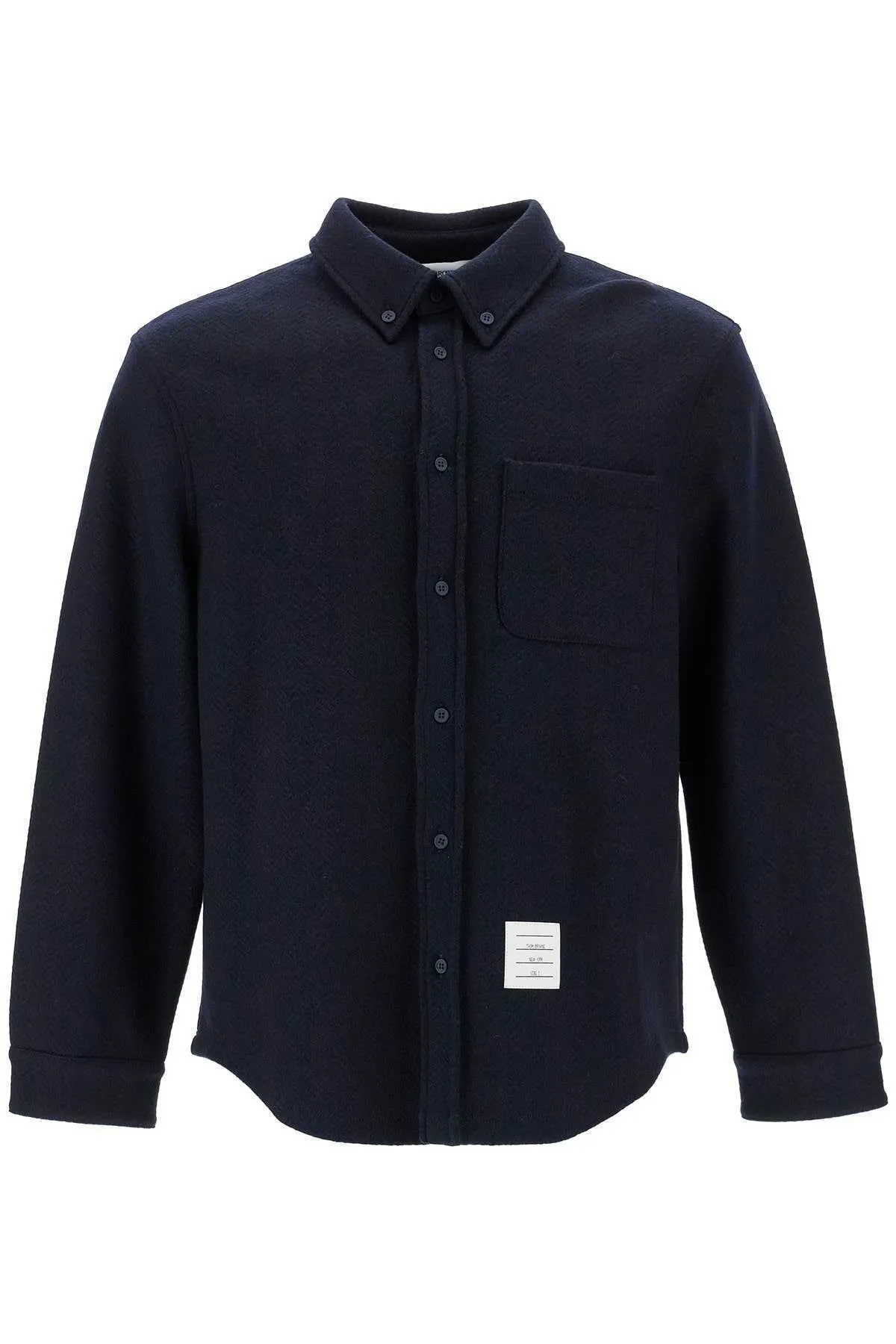 HERRINGBONE WOOL BLEND OVERSHIRT