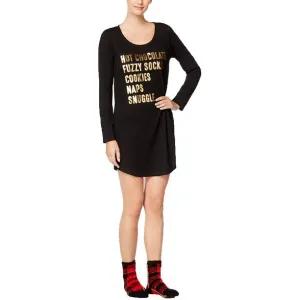 Jenny by Jennifer Moore Women’s Graphic Sleep Shirt and Socks Set, Size Small