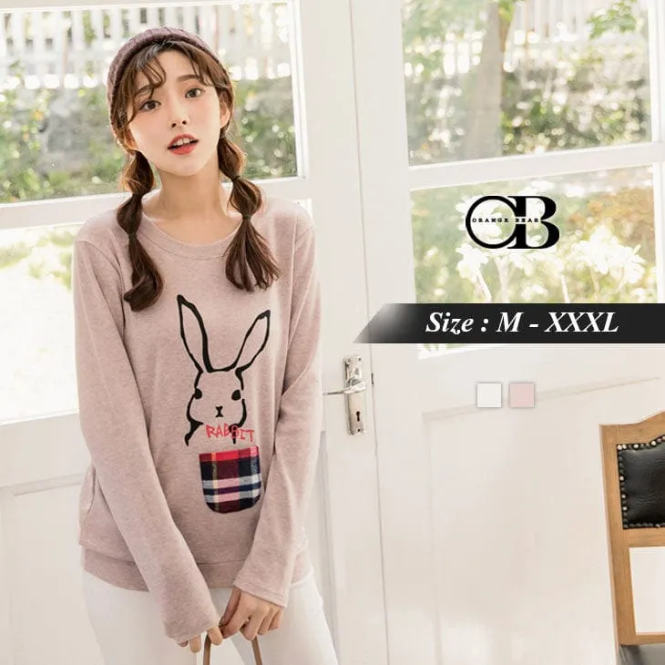 LONG SLEEVE CHECK BUNNY TOPS