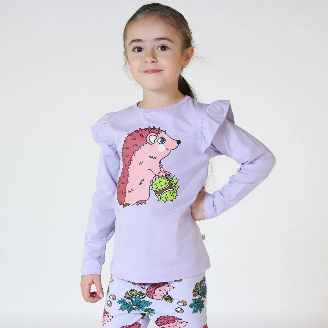 Long-sleeved top with hedgehogs
