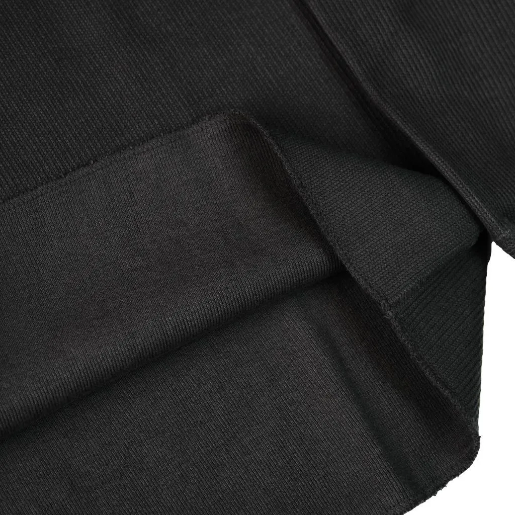 Loop & Weft Classic Royal Rib Knit Thermal Henley (Black)