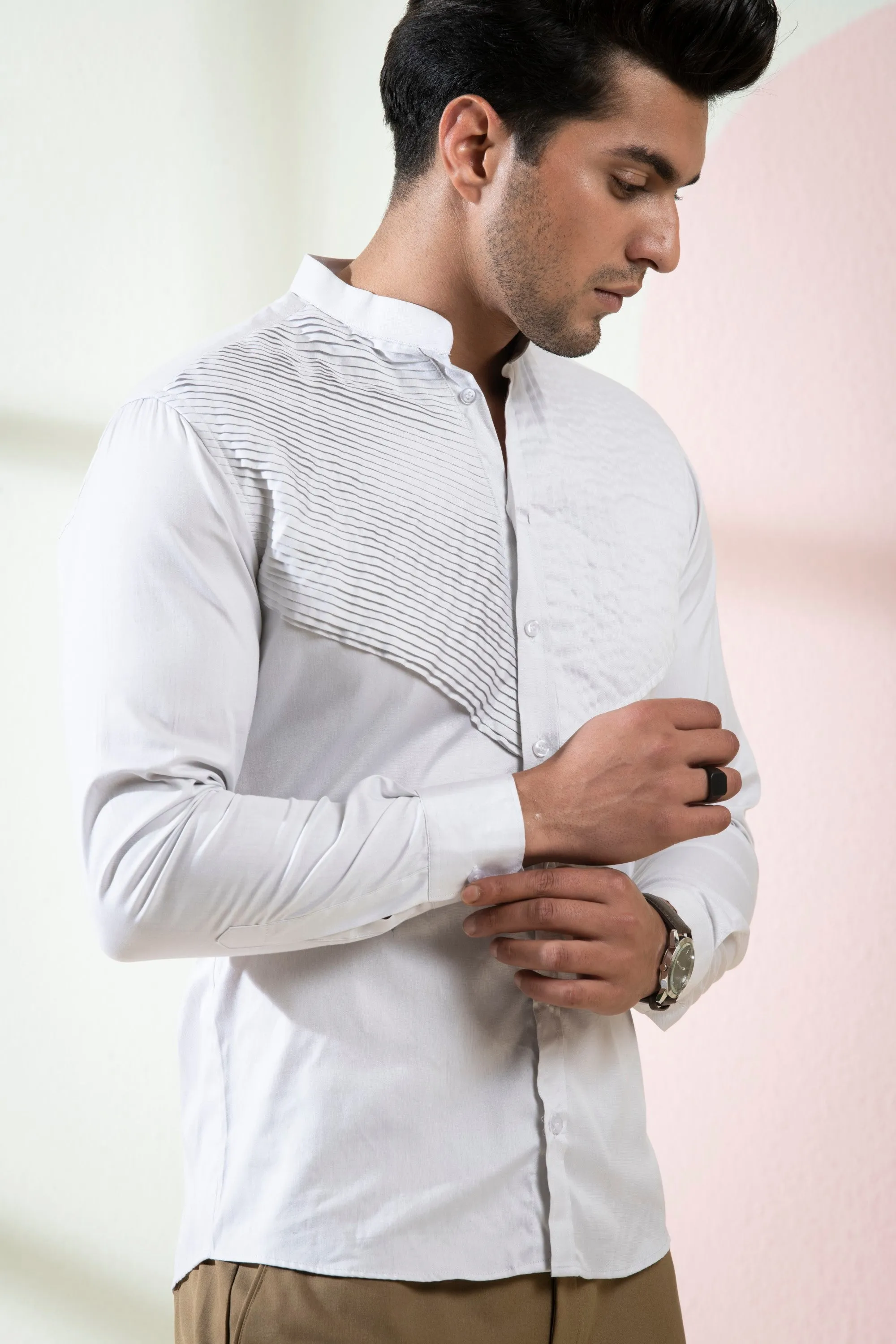 Men's Grey Color Ober Full Sleeves Shirt - Hilo Design