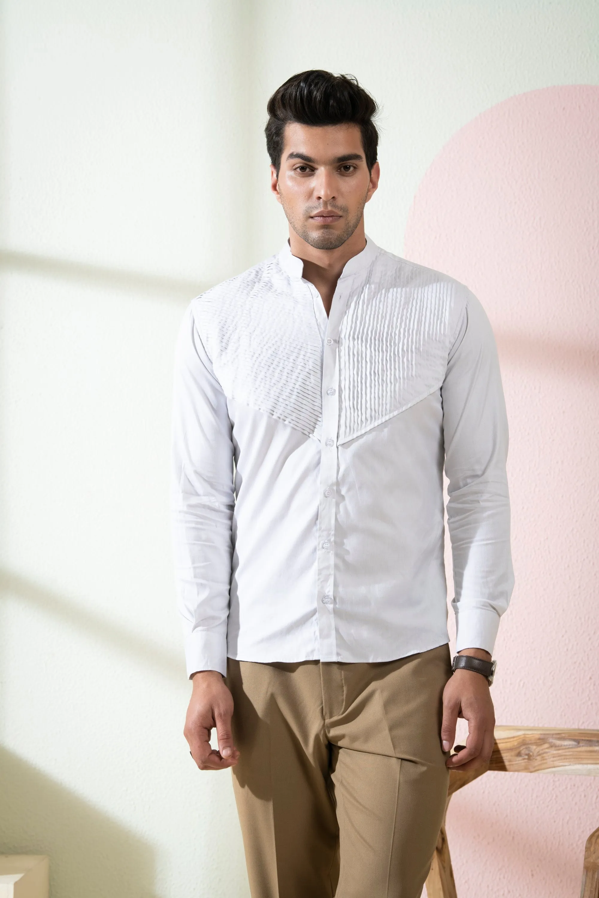 Men's Grey Color Ober Full Sleeves Shirt - Hilo Design