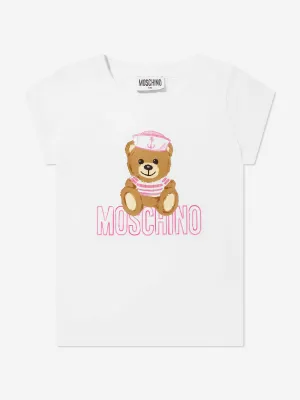 Moschino Girls Teddy Sailor Maxi T-Shirt in White