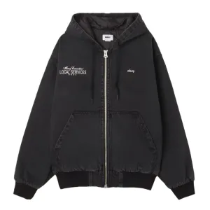 OBEY LOCAL SERVICE ZIP UP HOOD // FADED BLACK