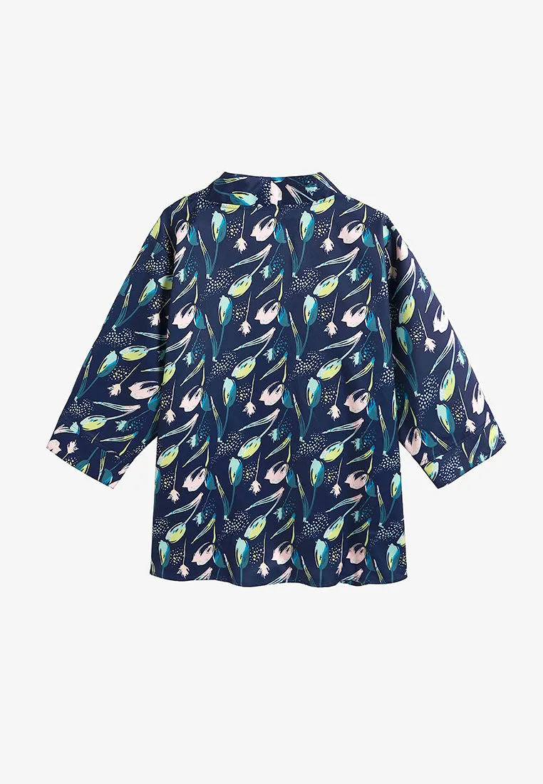 Oriel CNY Tulip Collection Kimono Outerwear - Blue