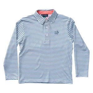 Pro Performance Long Sleeve Polo - Moonlight Blue Stripes