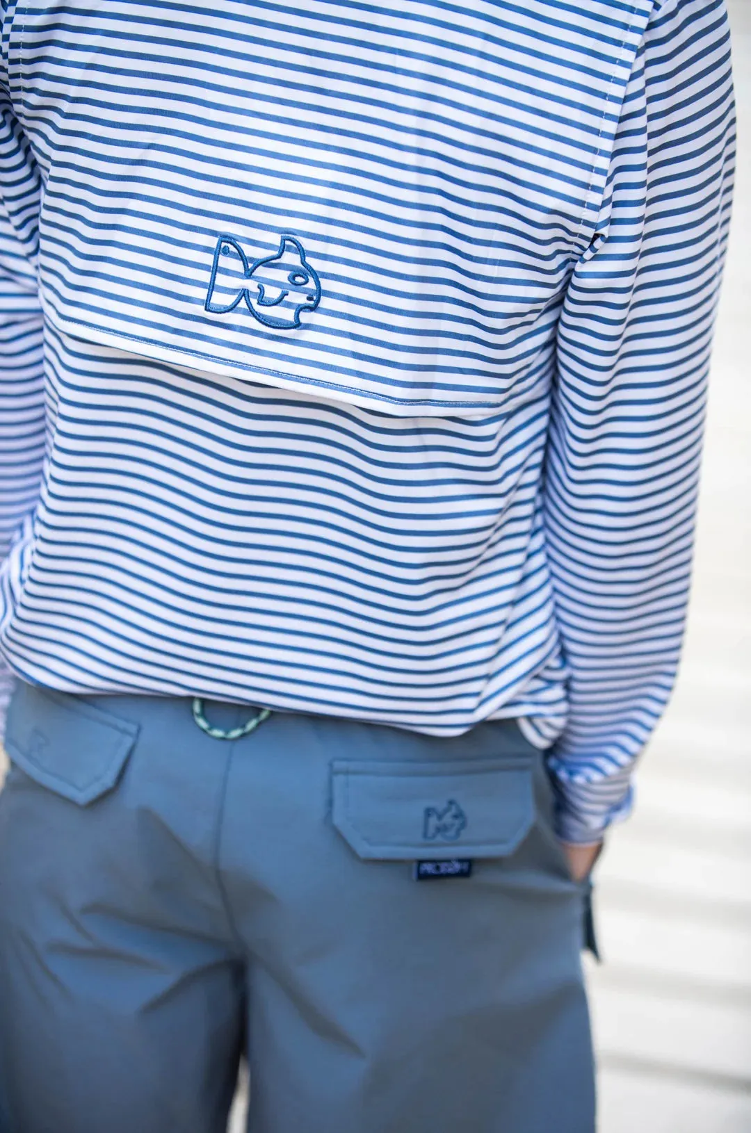 Pro Performance Long Sleeve Polo - Moonlight Blue Stripes