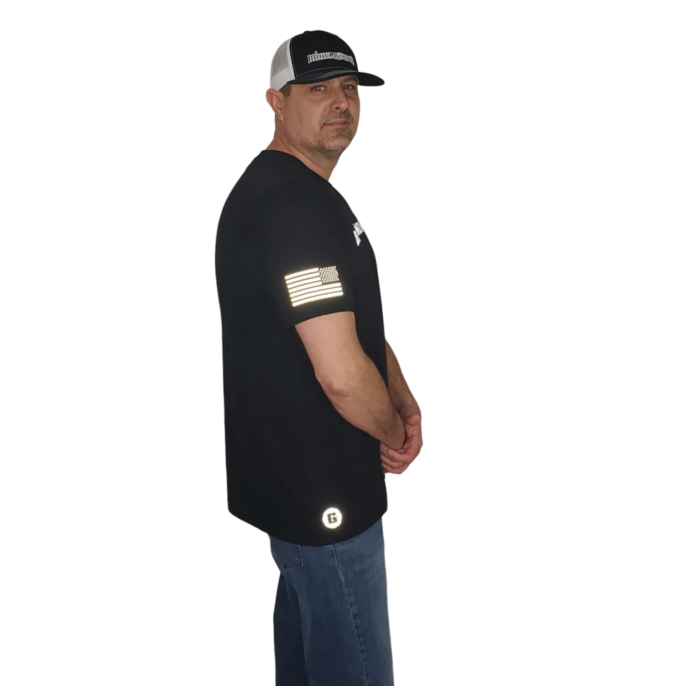 Reflective MSG Men's T-Shirt with Flag Sleeve
