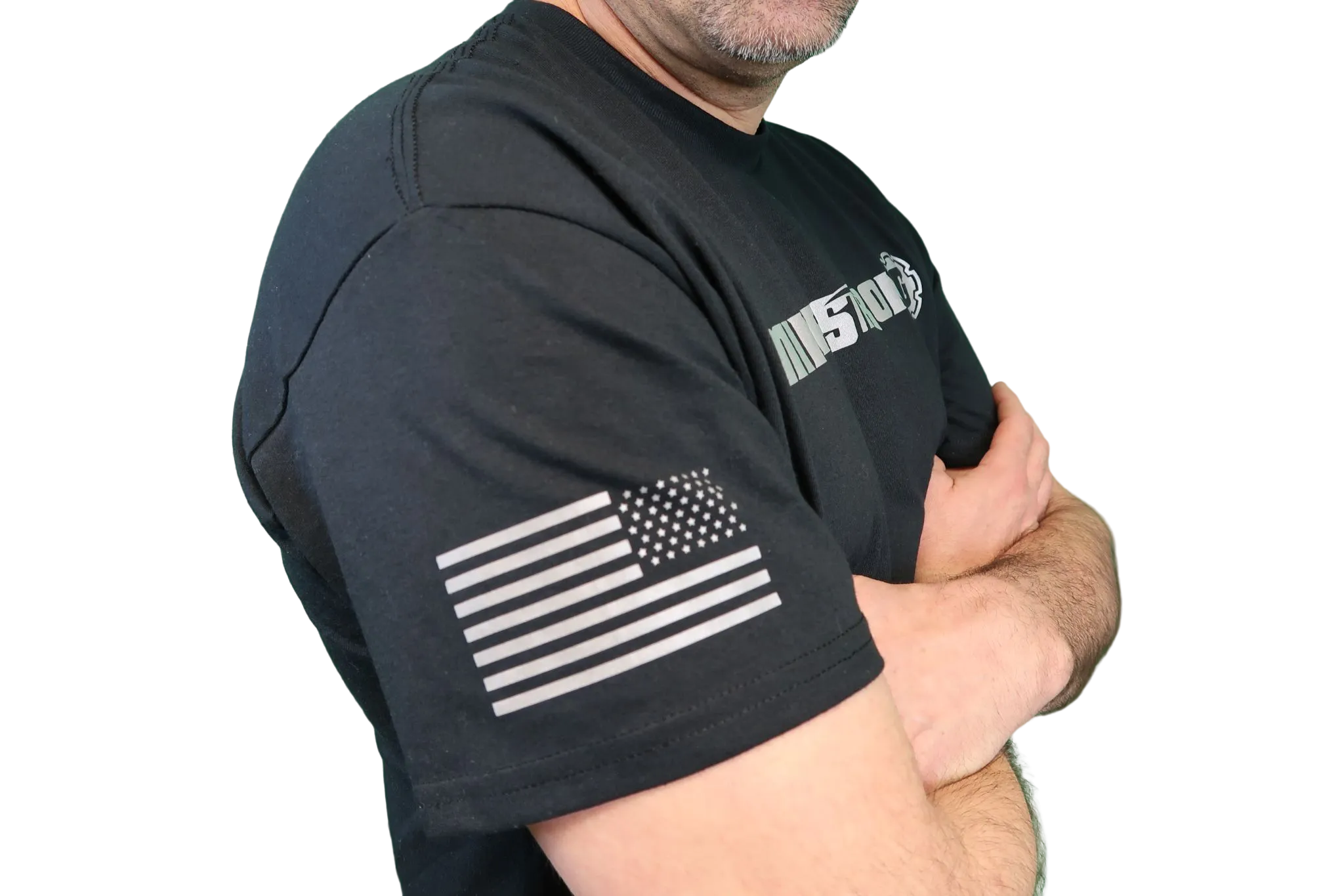 Reflective MSG Men's T-Shirt with Flag Sleeve