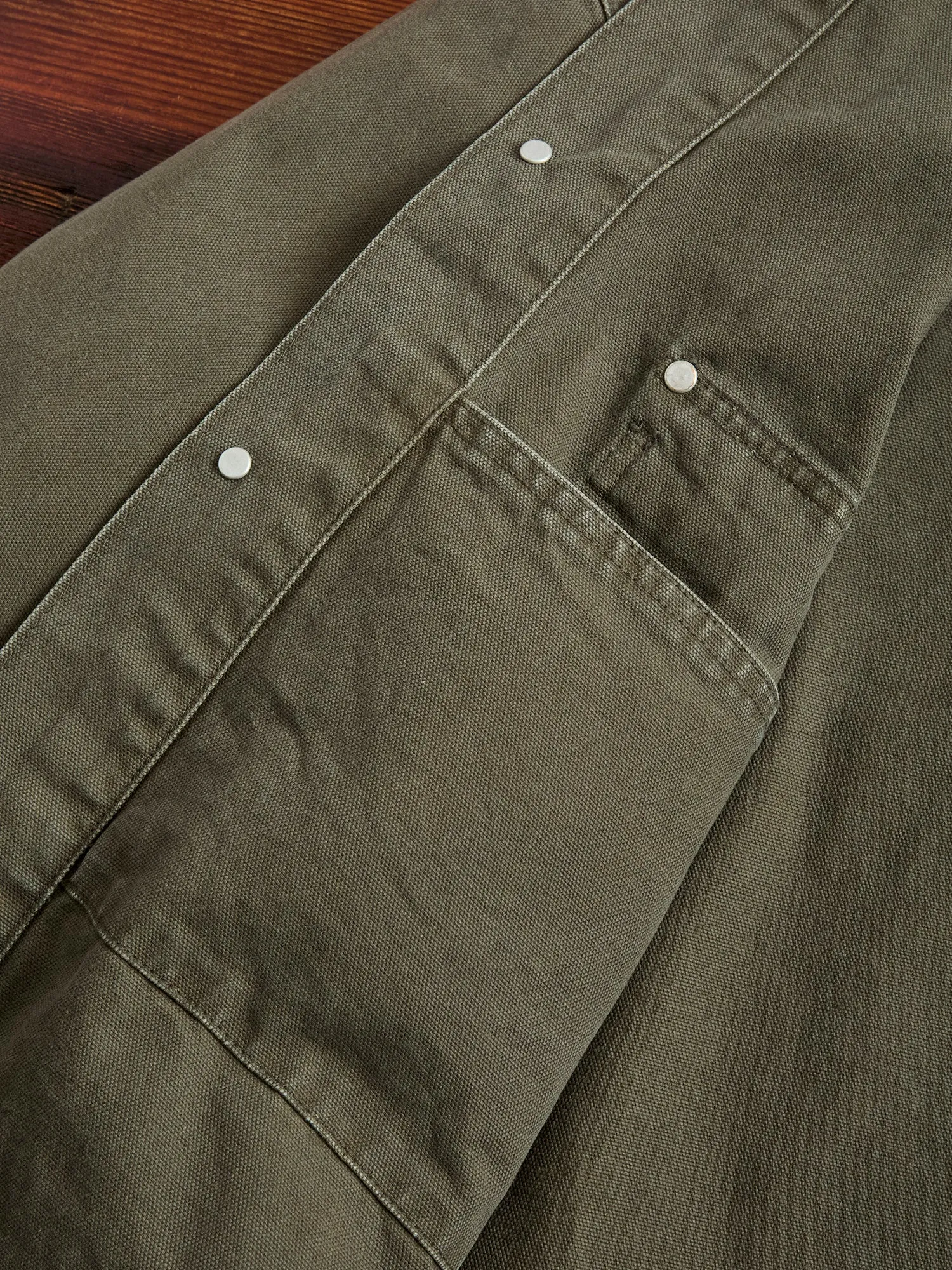 Relaxed Fit Canvas Coverall in Army Green