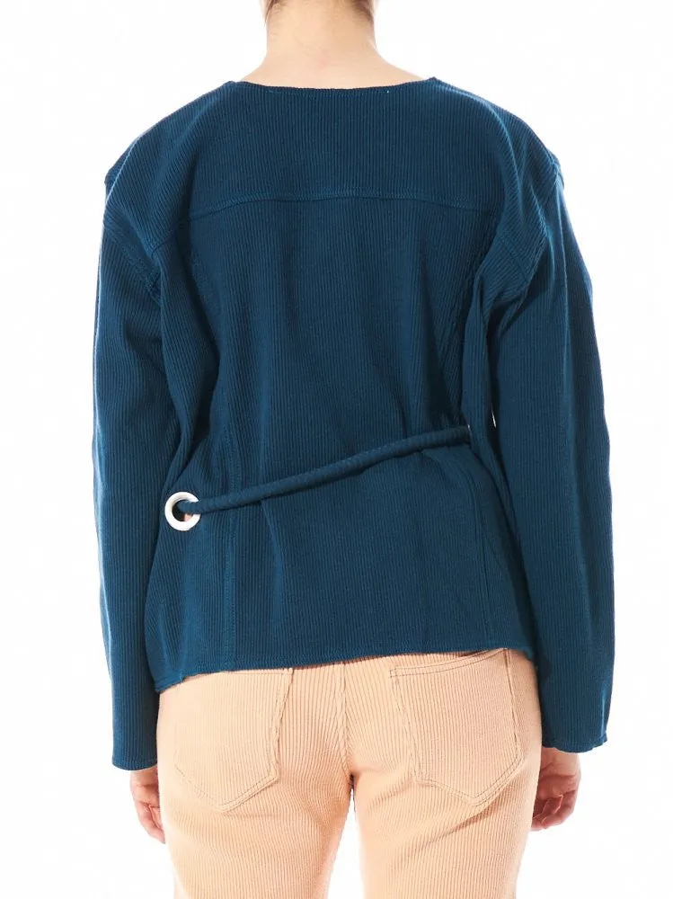 Ribbed Snap Enclosure Jacket (MAXI RIB JACKET BLUE)