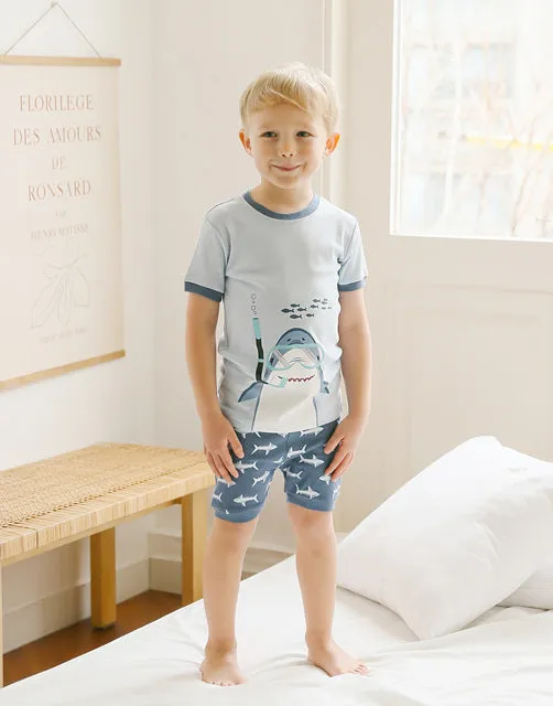 Scuba Shark Short Sleeve Pajamas
