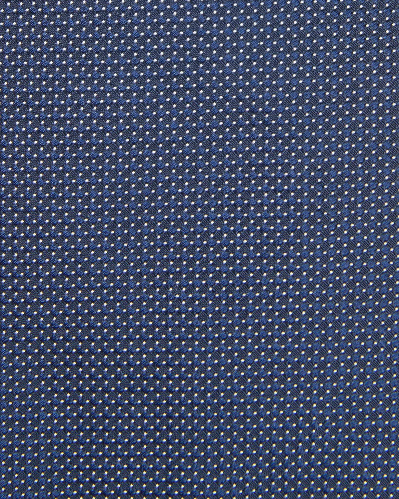 Silk Jacquard Tie in Navy/Bone Almond Dot