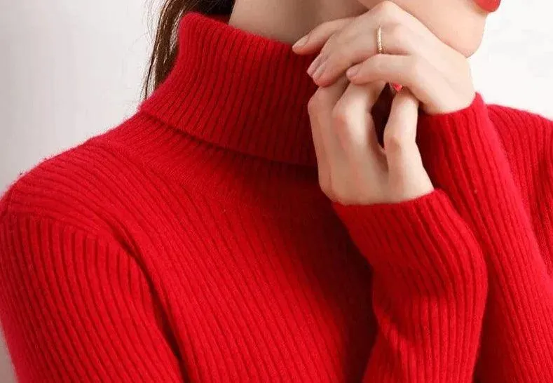 Soft Cashmere Feel Turtleneck Sweater