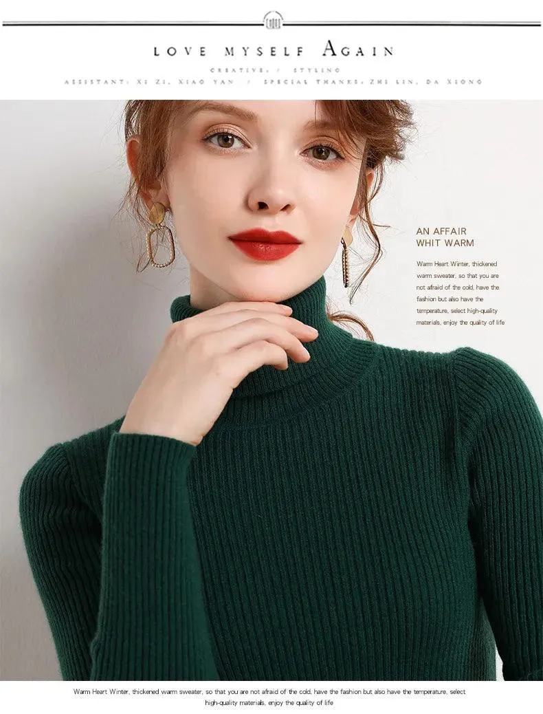Soft Cashmere Feel Turtleneck Sweater