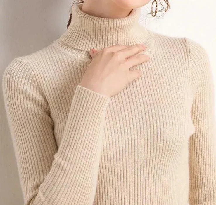 Soft Cashmere Feel Turtleneck Sweater