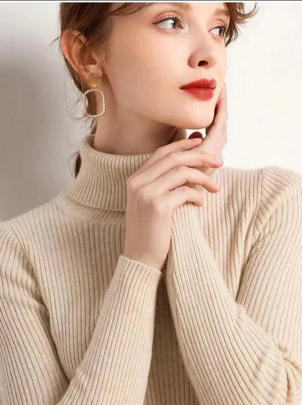 Soft Cashmere Feel Turtleneck Sweater