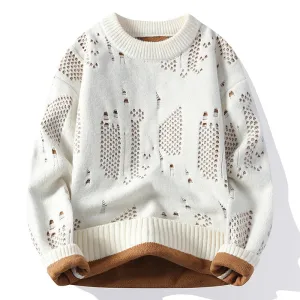 Soft Warm Ripped Pullover Wool Sweater