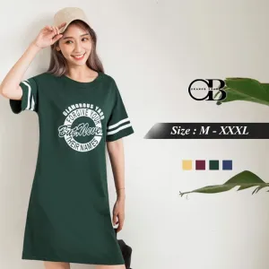 TEXT PRINT DRESS TOPS